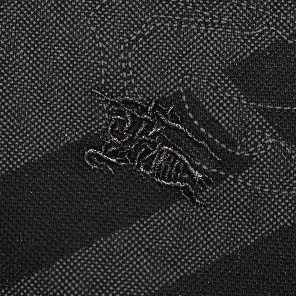Burberry Black Checks Printed Polo T-shirt-3