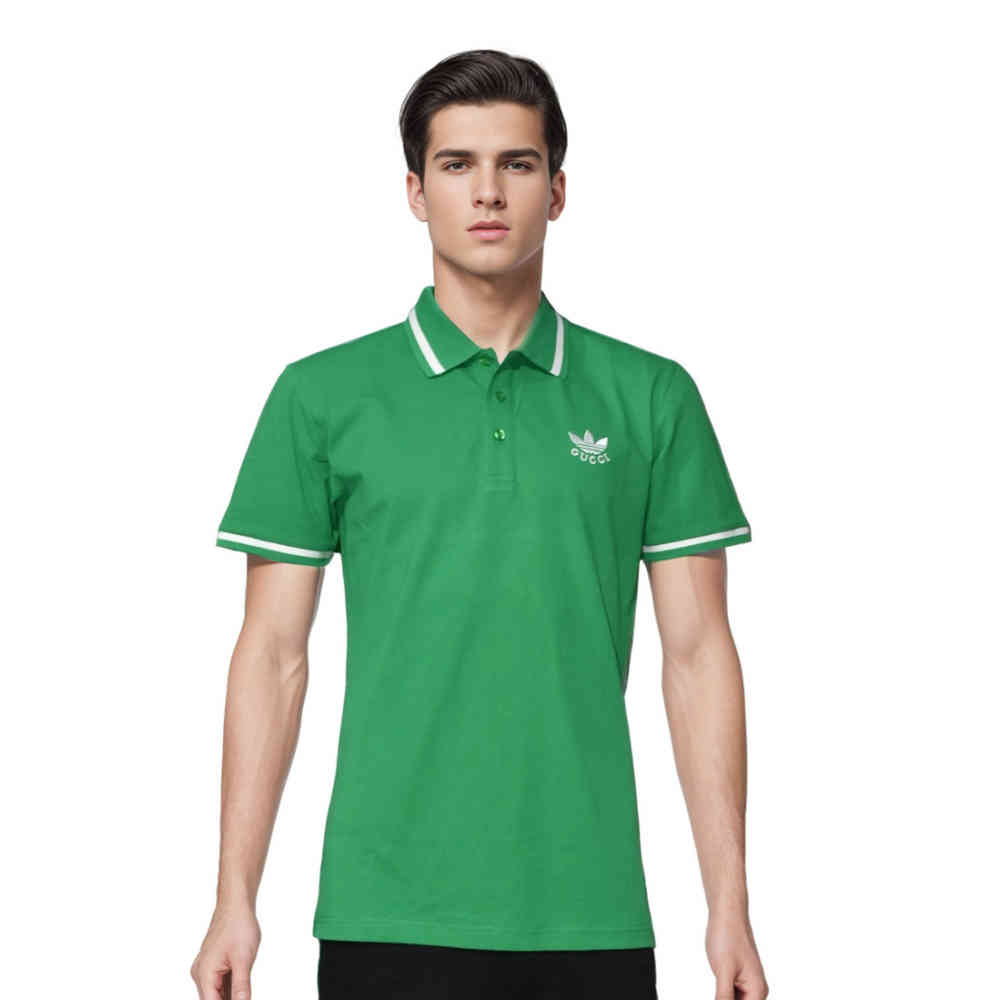 Green Gucci x Adidas White Premium Quality T-shirt