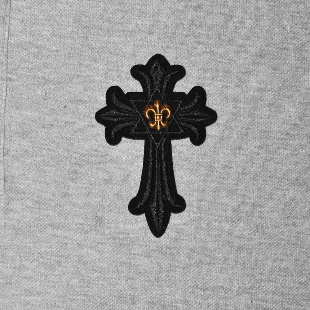 Chrome Hearts Grey Embroidered Logo Premium T-shirt-thumb-3