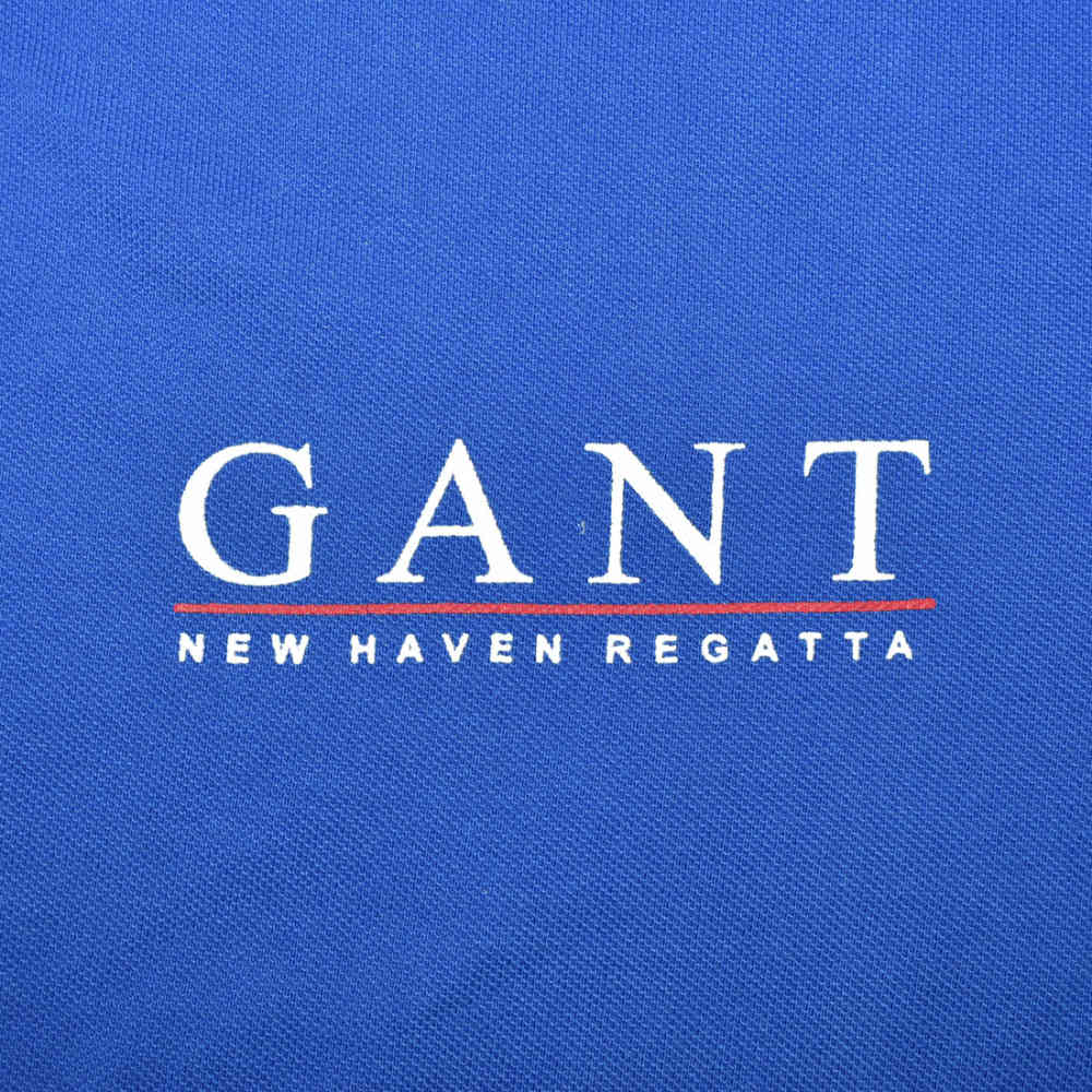 GANT Blue & White Mens Sailing Pique Polo T-shirt-3