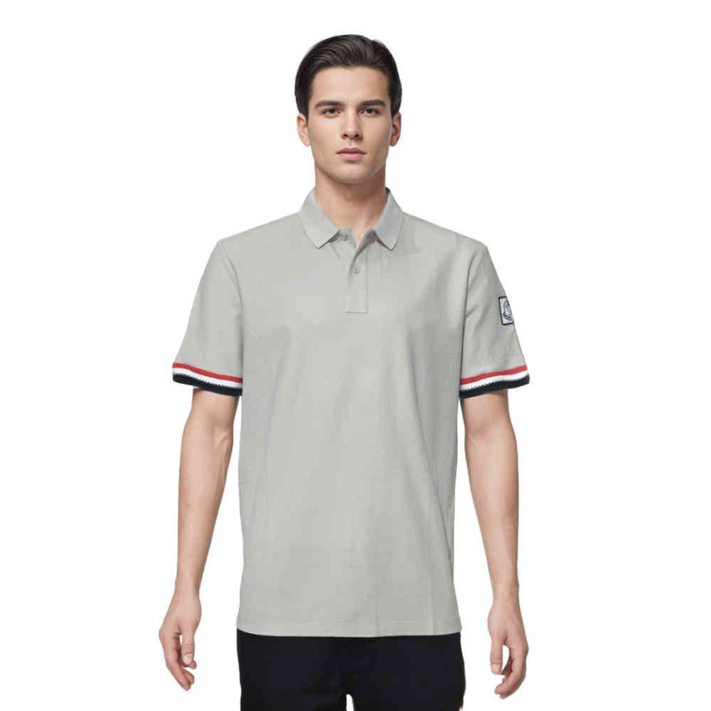 Grey Moncler Blue Premium Quality Polo T-shirt