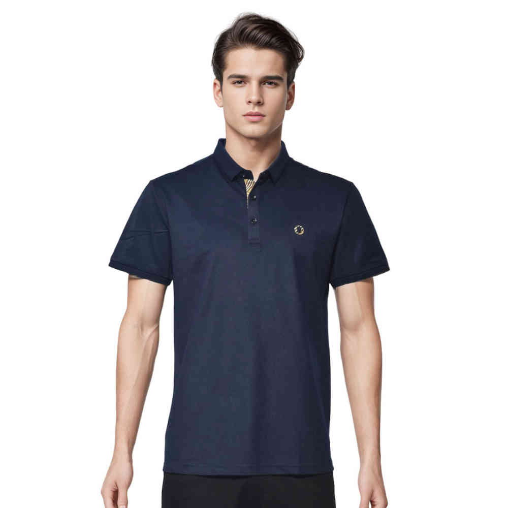 Navy Blue Burberry White premium Quality Polo Tees