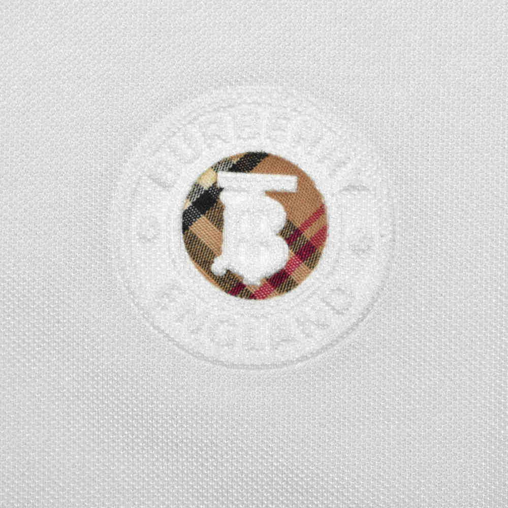 Burberry White premium Quality Polo Tees-3