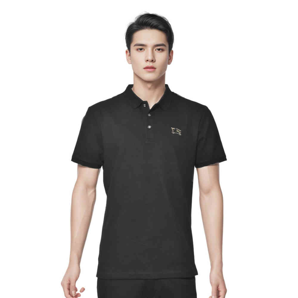 Black Burberry White Premium Quality Tees