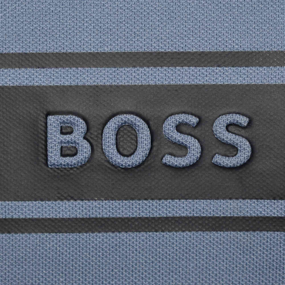 Boss Embossed Logo Blue Premium Quality T-shirt-3
