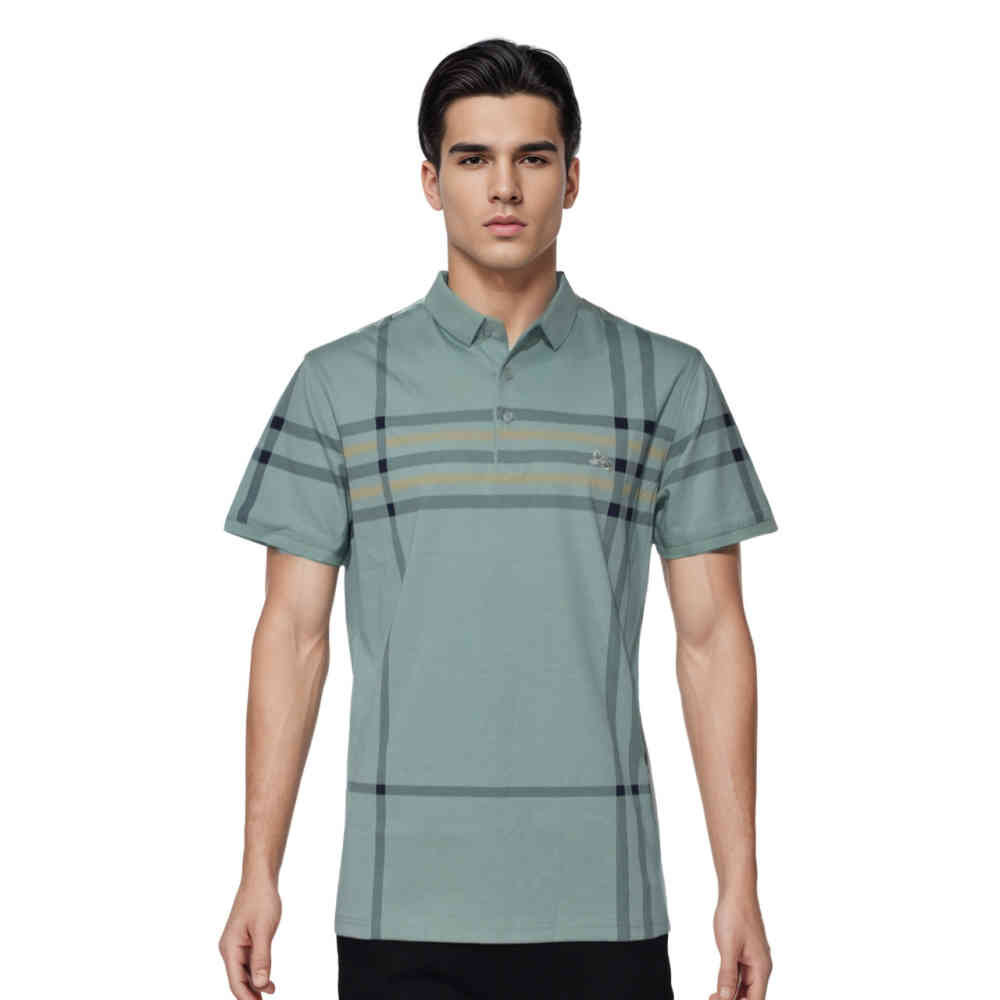 Green Burberry Grey Premium Quality T Shirt