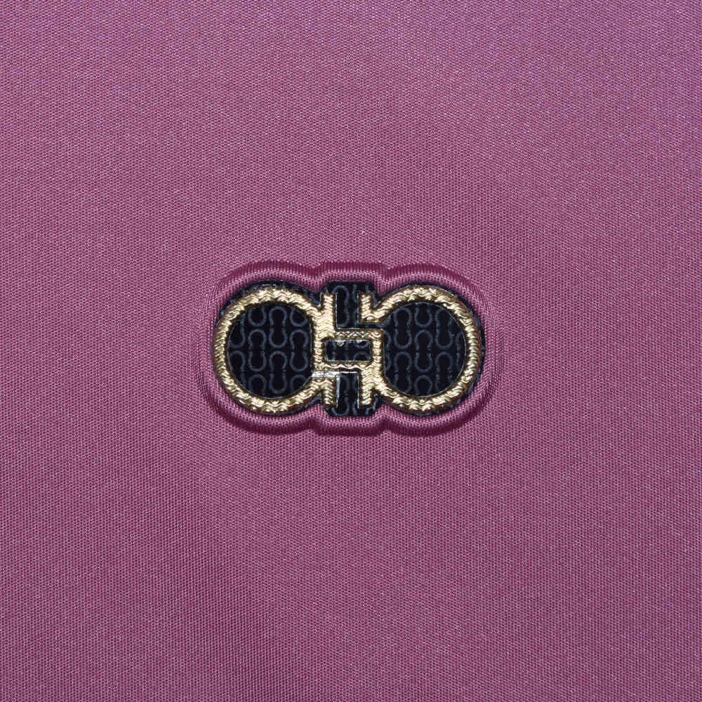 Ferragamo Pink Embossed Logo Premium Polo T-shirt-3
