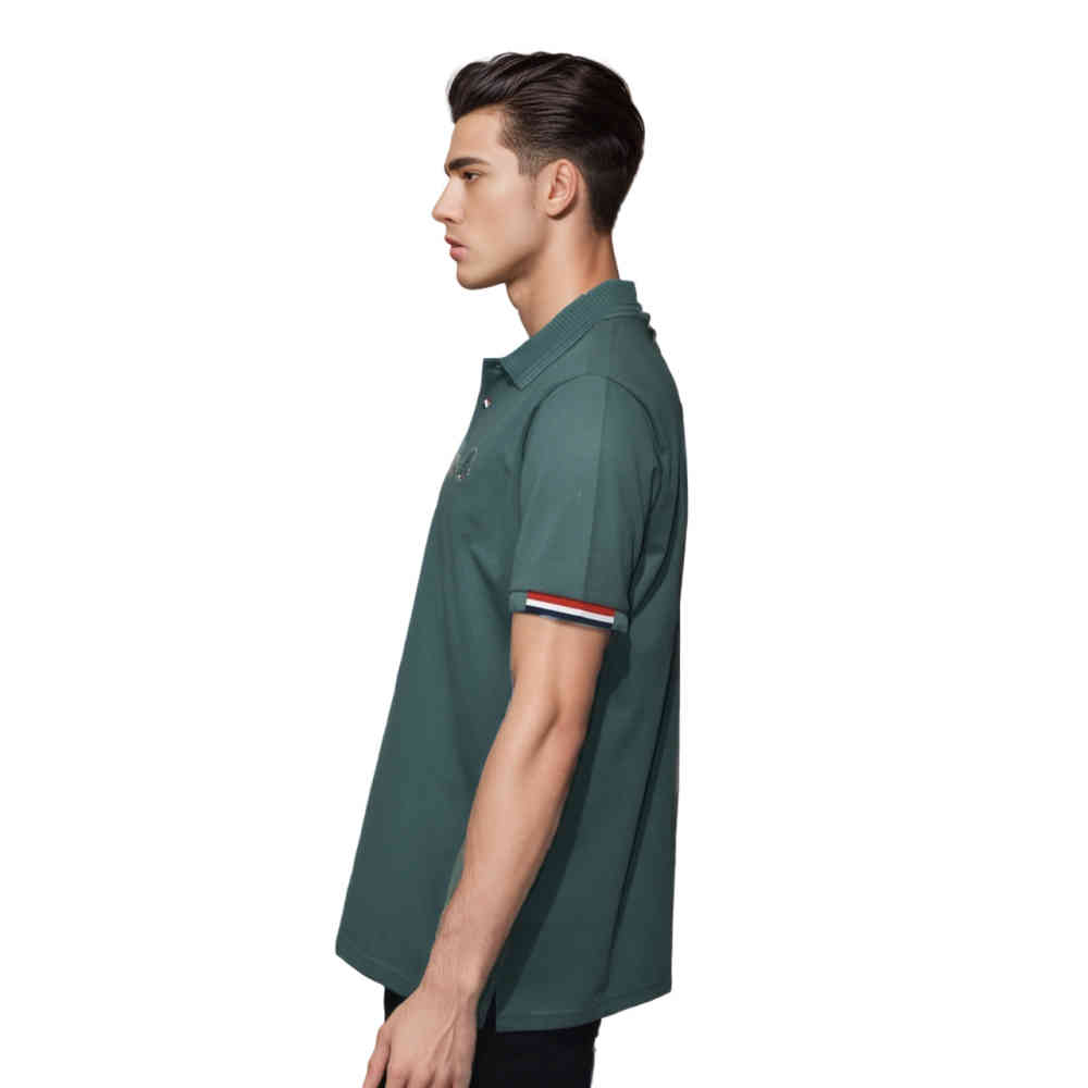 Moncler Embroidered logo Teal Green Premium T-shirt-thumb-2
