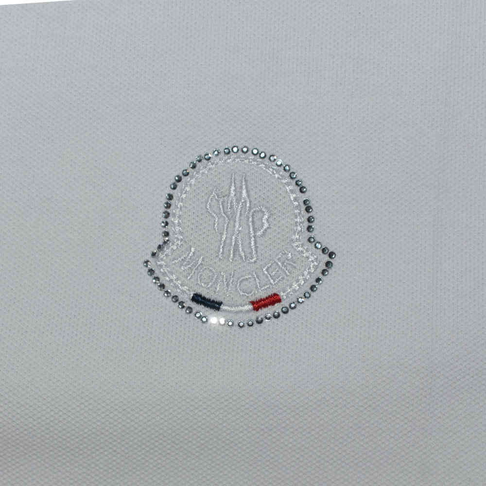 Moncler Embroidered logo White Premium T-shirt-3