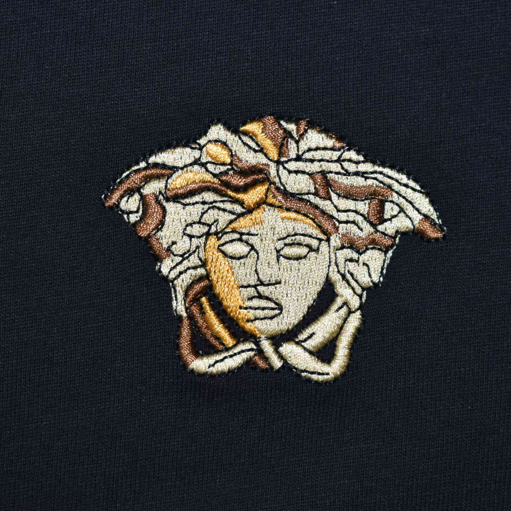 Versace Embossed logo Black Premium Polo T-shirt-2