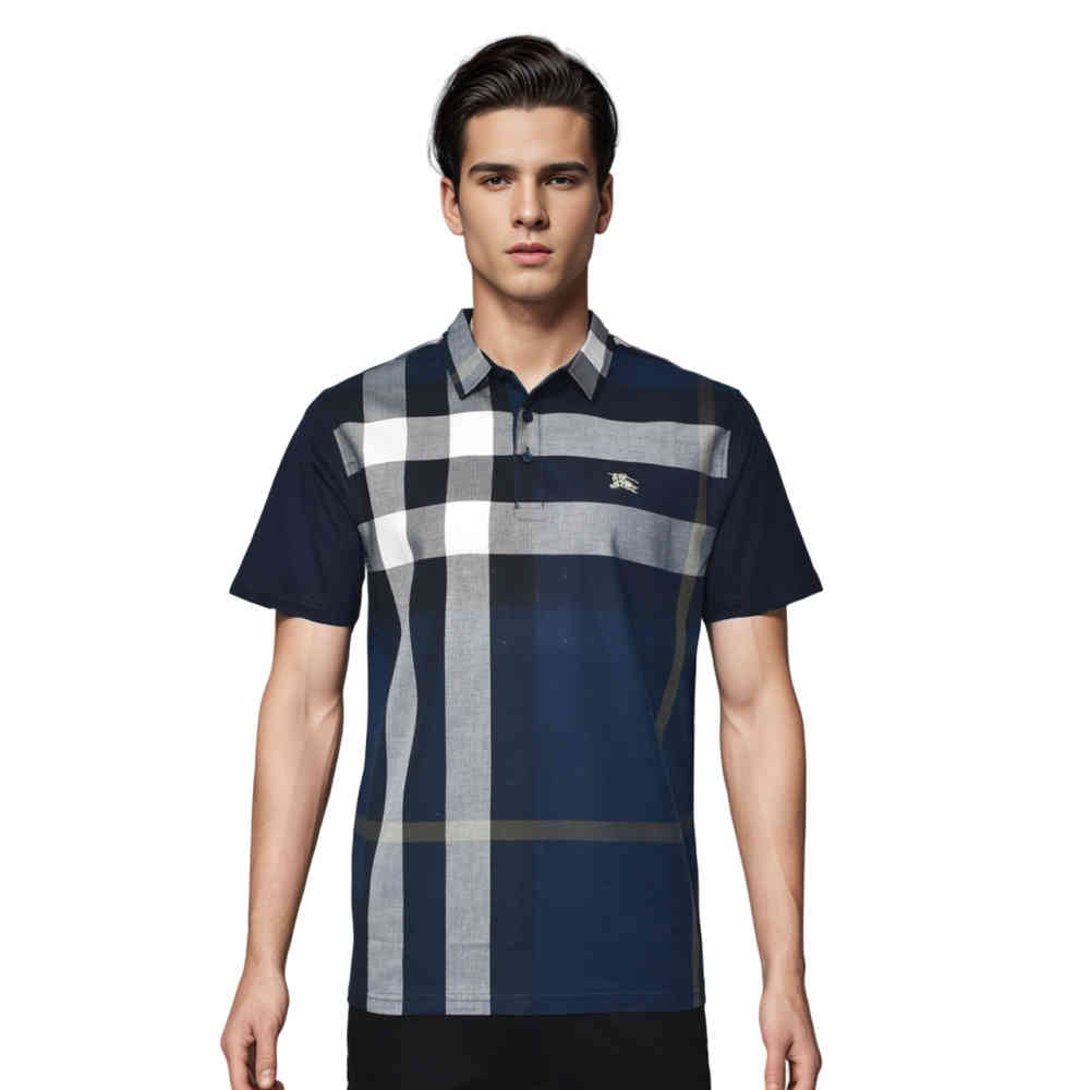 Blue Burberry Yellow Premium Quality Polo Tees