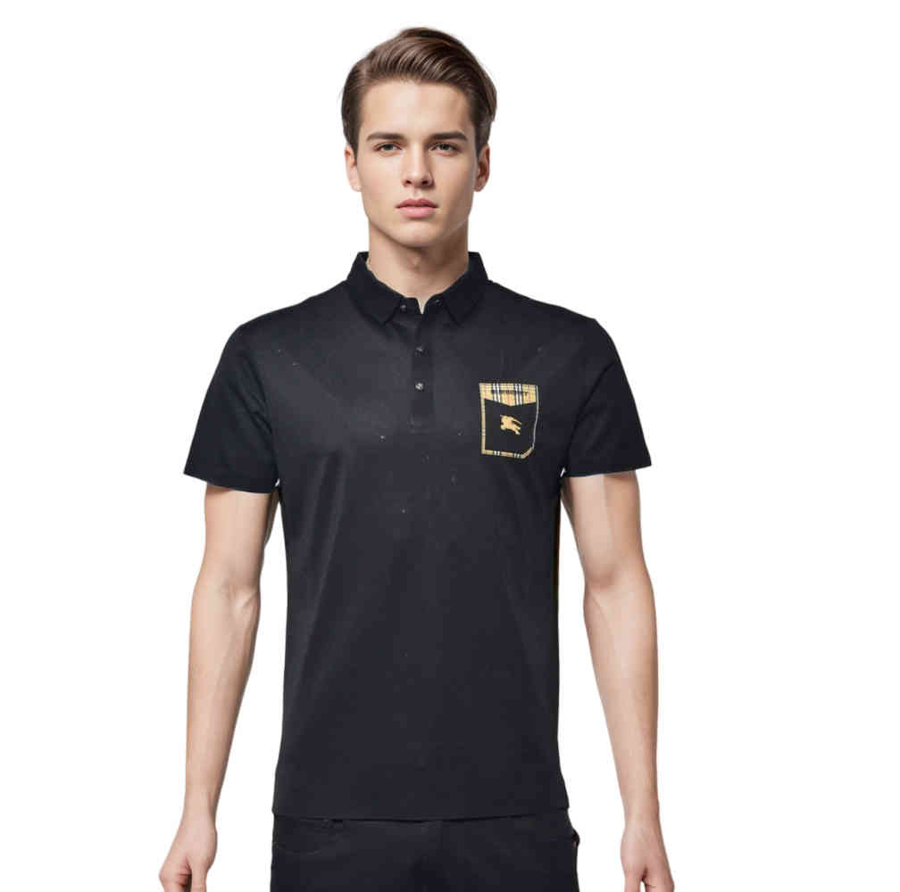 Black Burberry Green Premium Quality Polo Tees