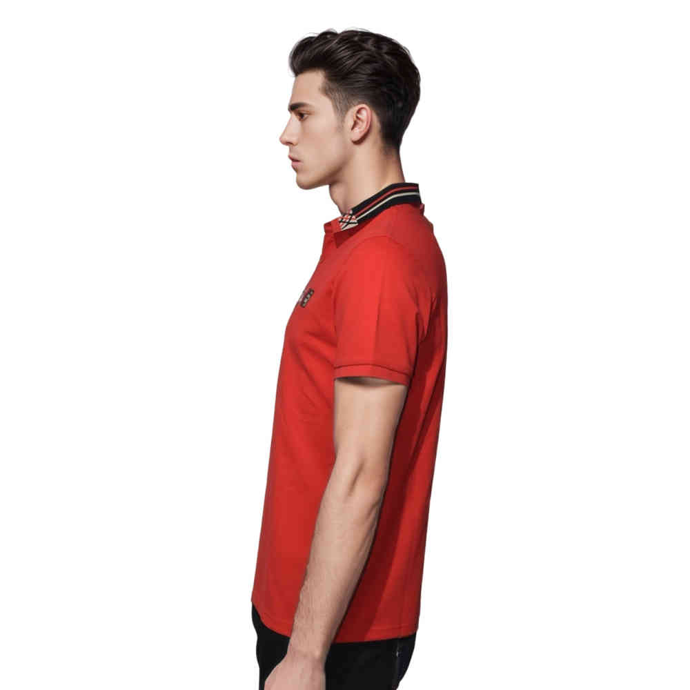 Burberry Red Premium Quality Polo Tees-thumb-2