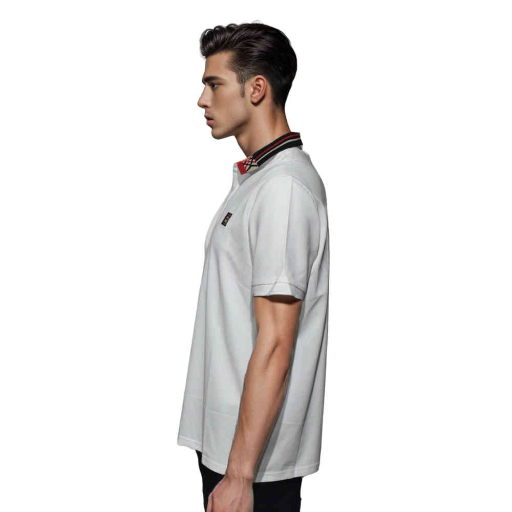 Burberry White Premium Quality Polo Tees-2