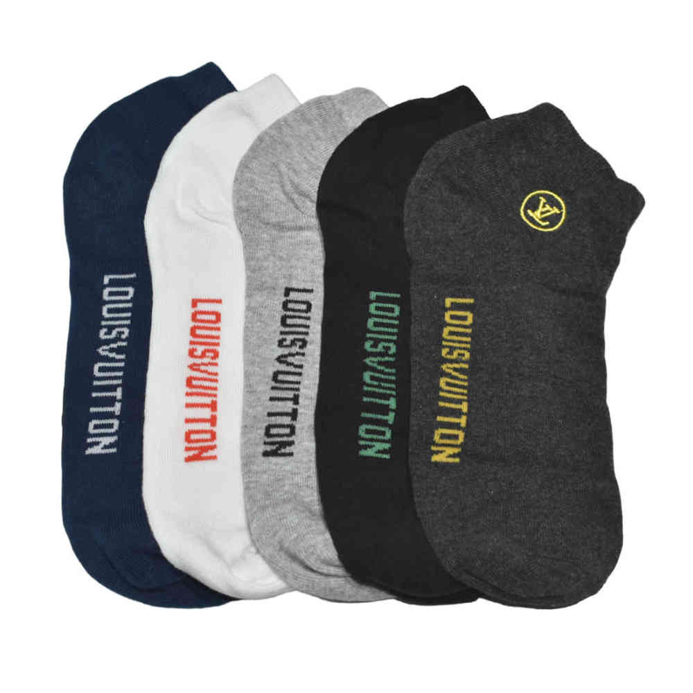 Premium Quality Low Ankle Socks - Pack of 5 Louis Vuitton Premium Quality Low Ankle Socks - Pack of 5