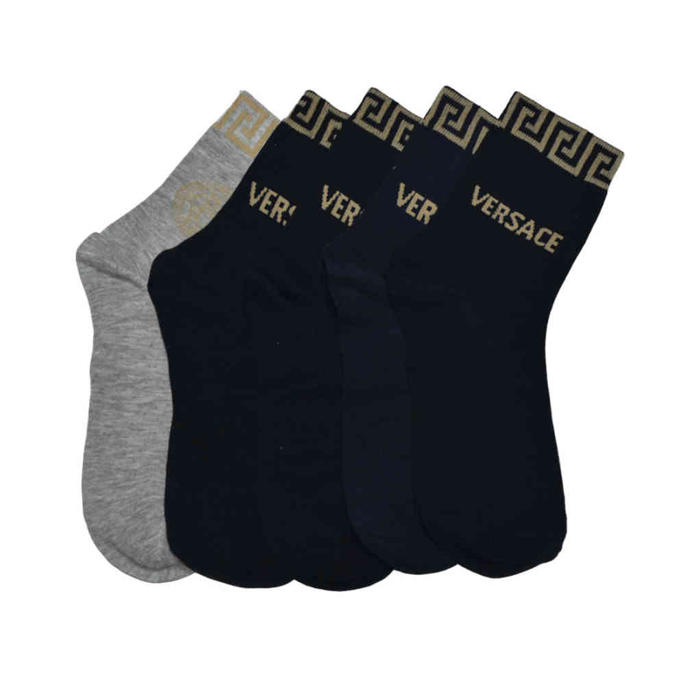 PREMIUM QUALITY Low Cut SOCKS Versace Premium Quality Loafer Socks - Pack of 5