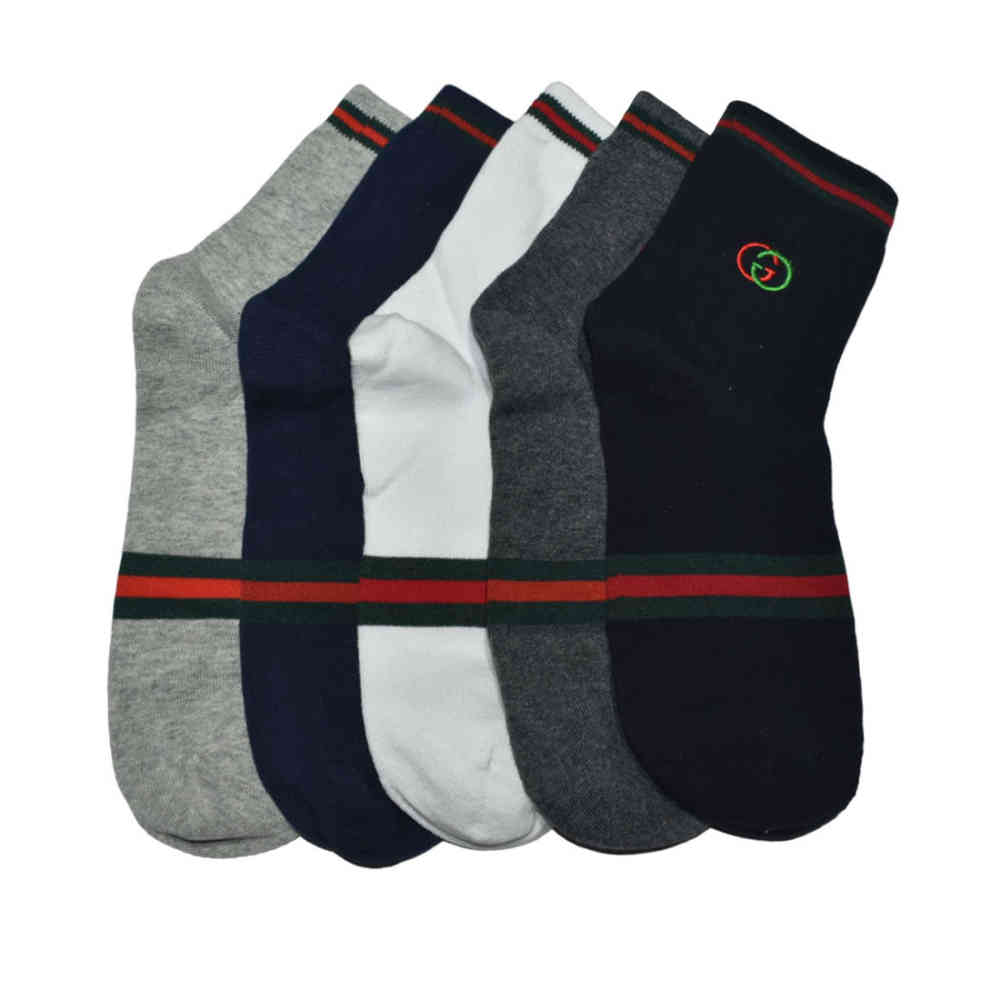 Embroidered logo Low Cut Premium Socks - Pack of 5 Gucci No Show Premium Quality Socks