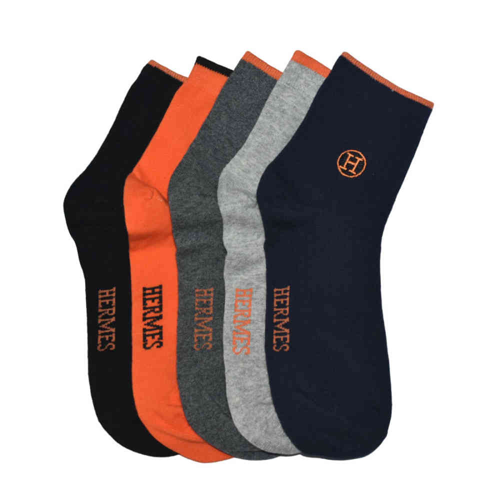 Hermes Embroidered logo Low Cut Premium Socks-thumb-0
