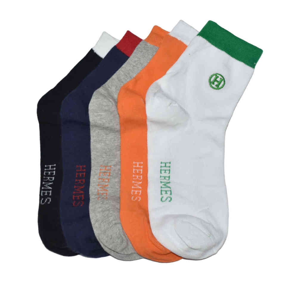 Multi Color Low Cut Premium Luxury Socks Hermes Embroidered logo Low Cut Premium Socks