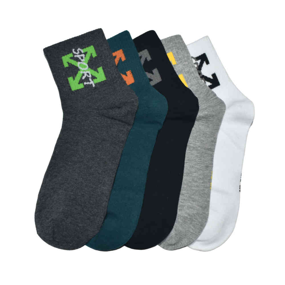 Off White Premium Quality Low Cut Socks - Pack of 5-thumb-1