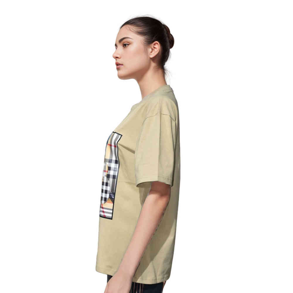 Burberry Teddy Print Brown Women Overized T-shirt-2