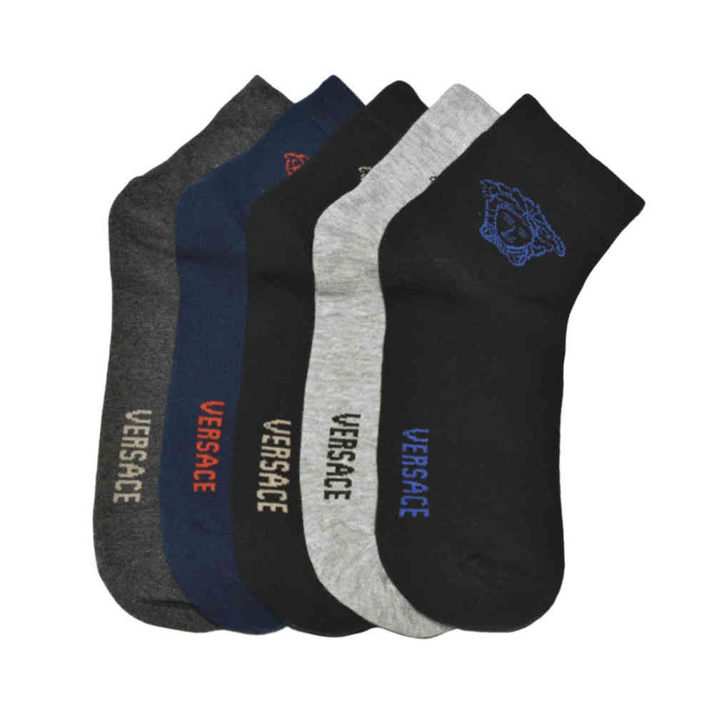 PREMIUM QUALITY Low Cut SOCKS Versace Premium Quality Loafer Socks - Pack of 5