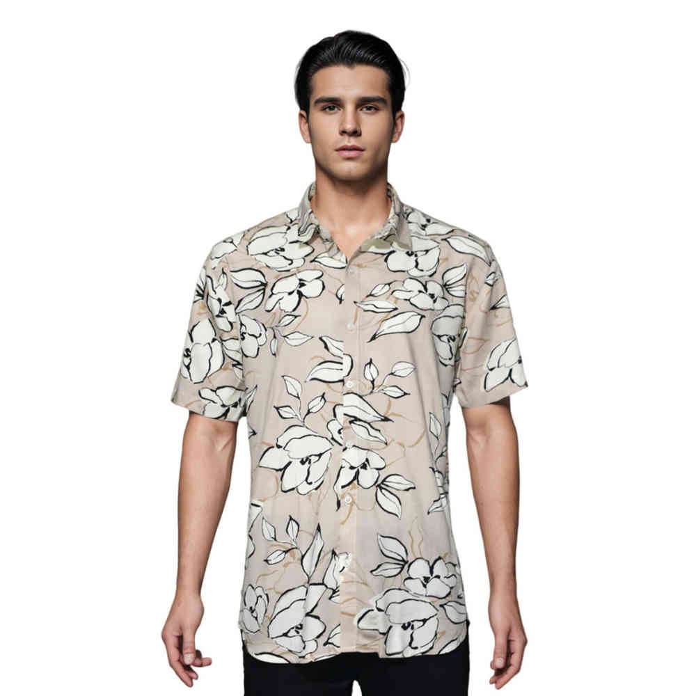 Gucci Beige Floral Printed Premium Quality Shirt-thumb-0