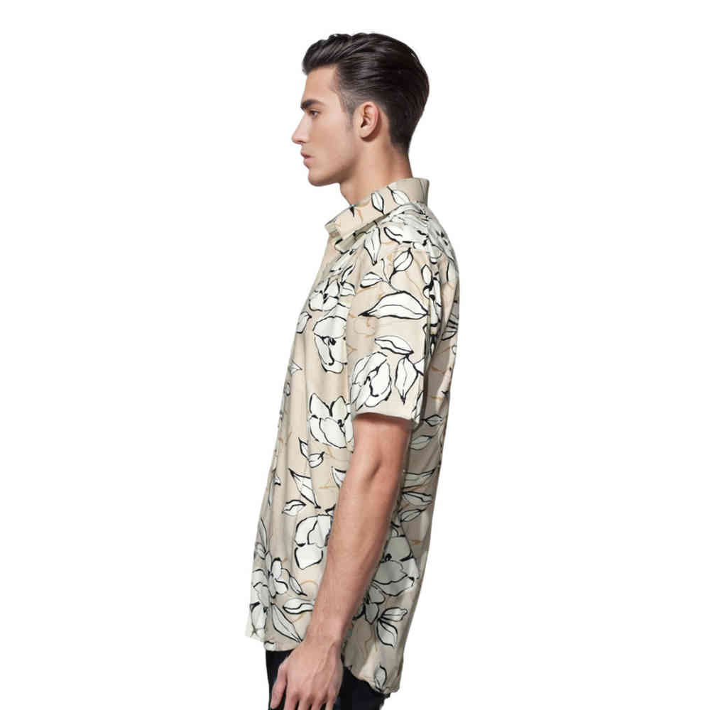 Gucci Beige Floral Printed Premium Quality Shirt-thumb-2