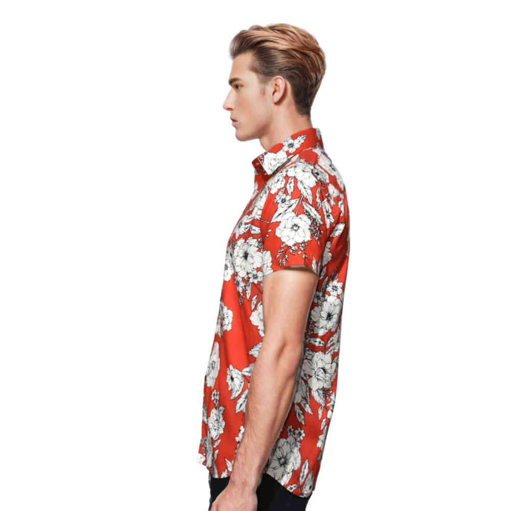 Zara Red Flower Premium Quality Shirt-2