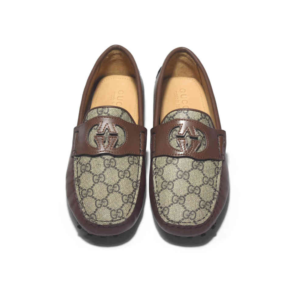 Gucci Brown Interlocking G Driver Loafers-3