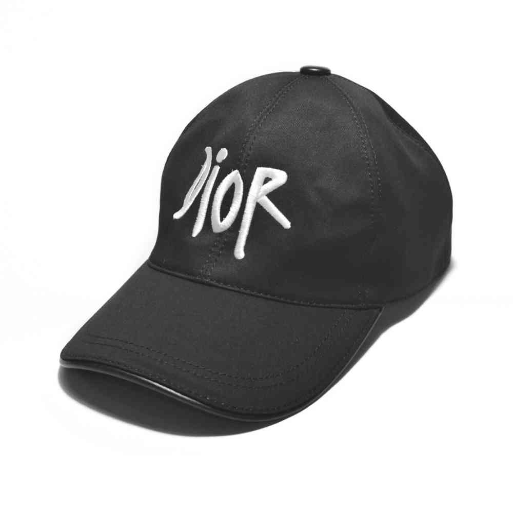 Black Dior Embroidered White Premium Quality Cap