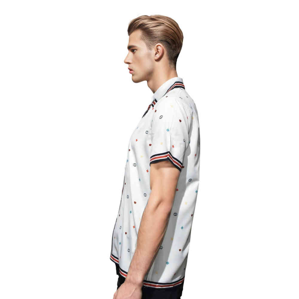 Gucci White Premium Quality Half Sleeve Shirt-2