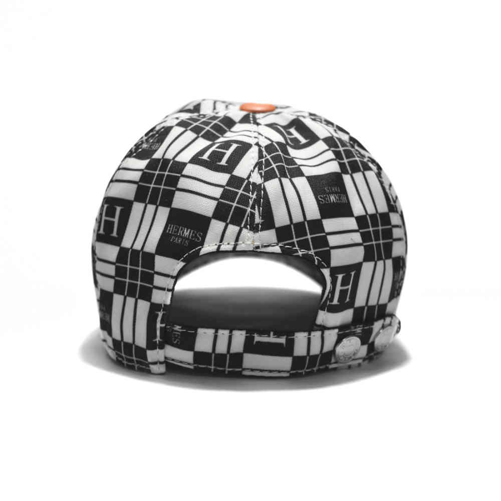 Hermes Black & White Checks Premium Cap-thumb-4
