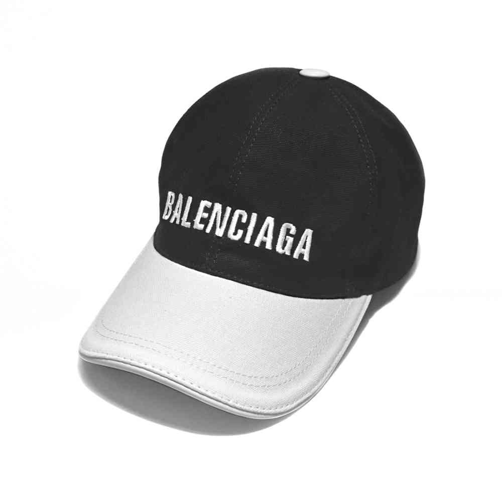 Black/White Balenciaga Embroidered White & Black Premium Cap