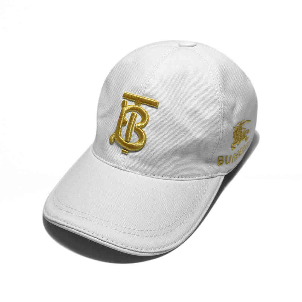 White Burberry TB Embroidered Black Premium Cap