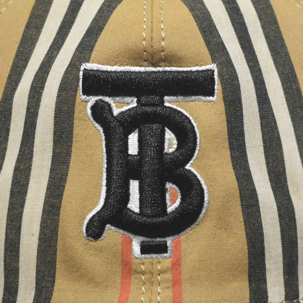 Burberry TB Embroidered Brown Check Premium Cap-thumb-3