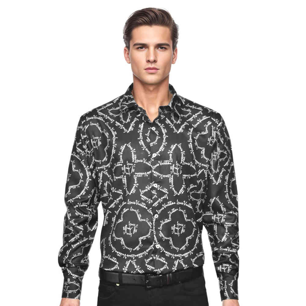 Black Louis Vuitton White Premium Quality Shirt
