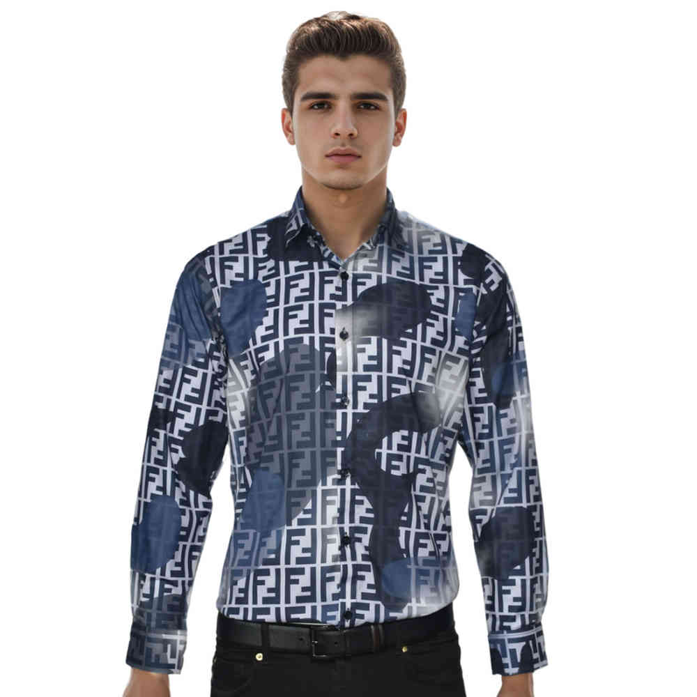 Blue Fendi Brown Premium Quality Shirt