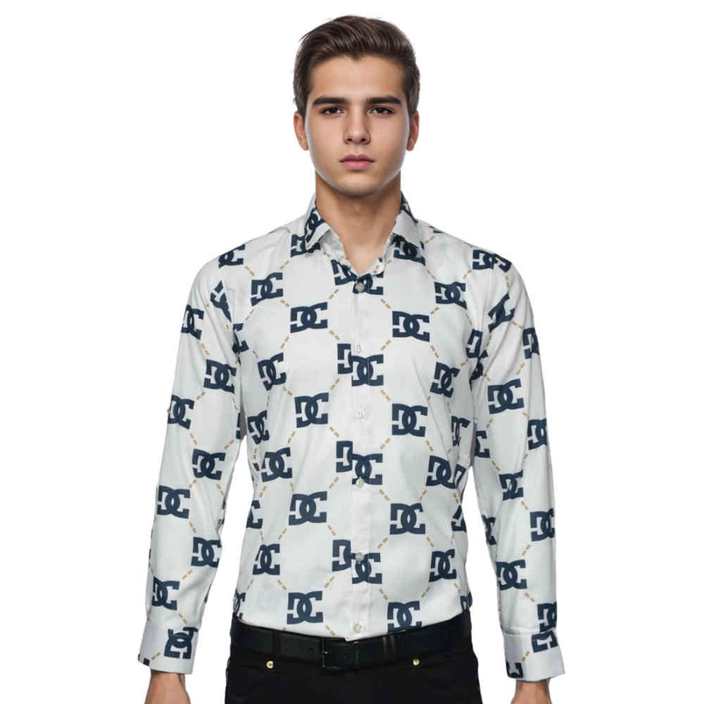 White Dolce & Gabbana Monogram Print Black Shirt