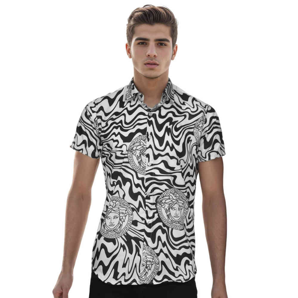 Versace Black & White Premium Luxury Shirt-thumb-0