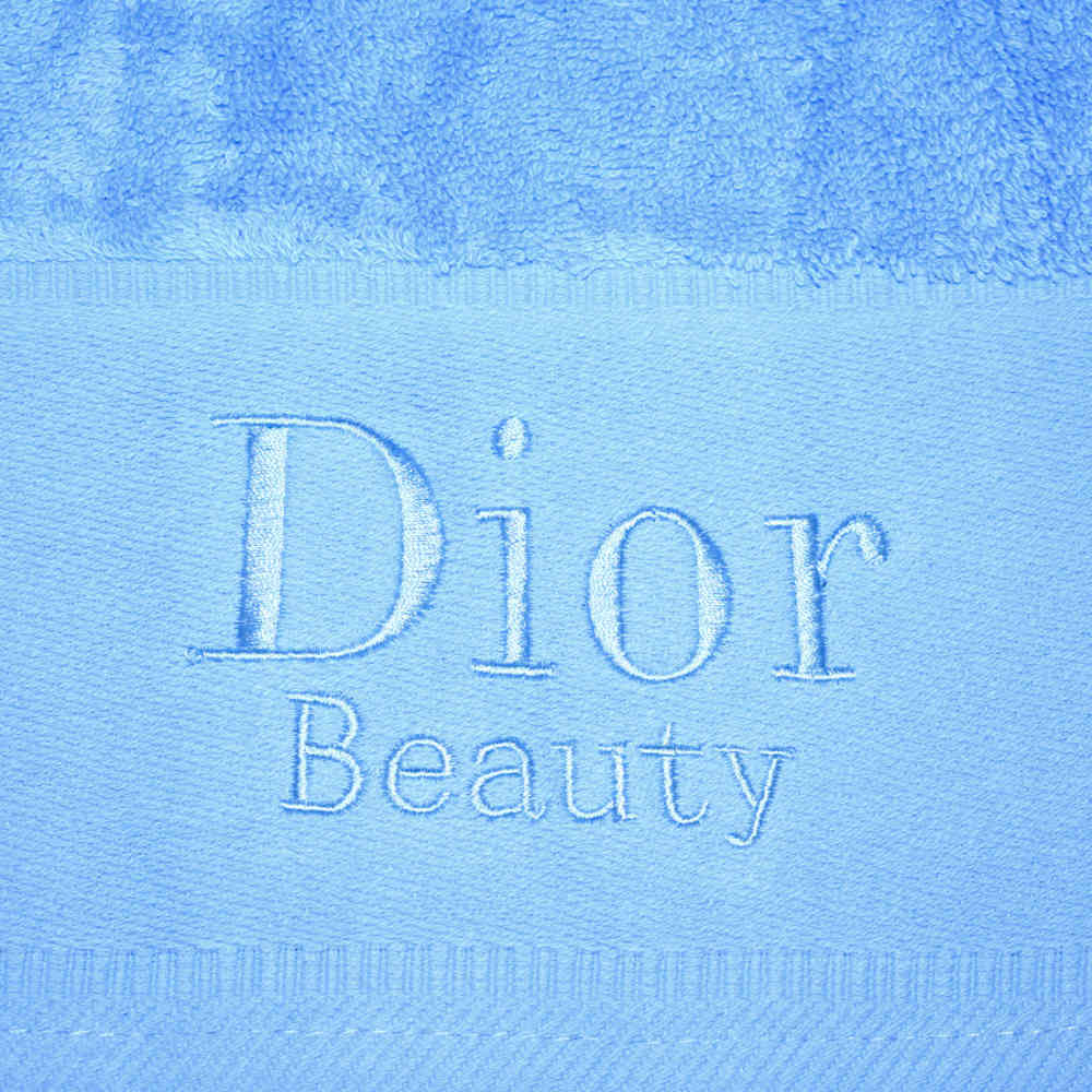 Dior Embroidered Blue Premium Towel - Set of 3-thumb-4