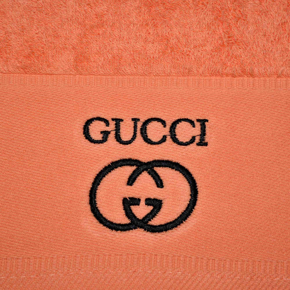 Gucci Embroidered Orange Premium Quality Towel - Set of 3-thumb-4