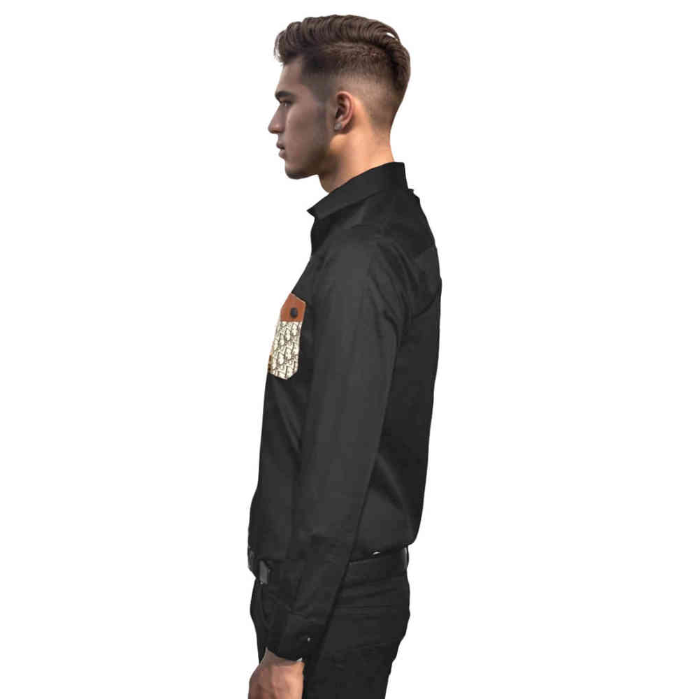 Dior Oblique Pattern Pocket Logo Black Premium Shirt-2