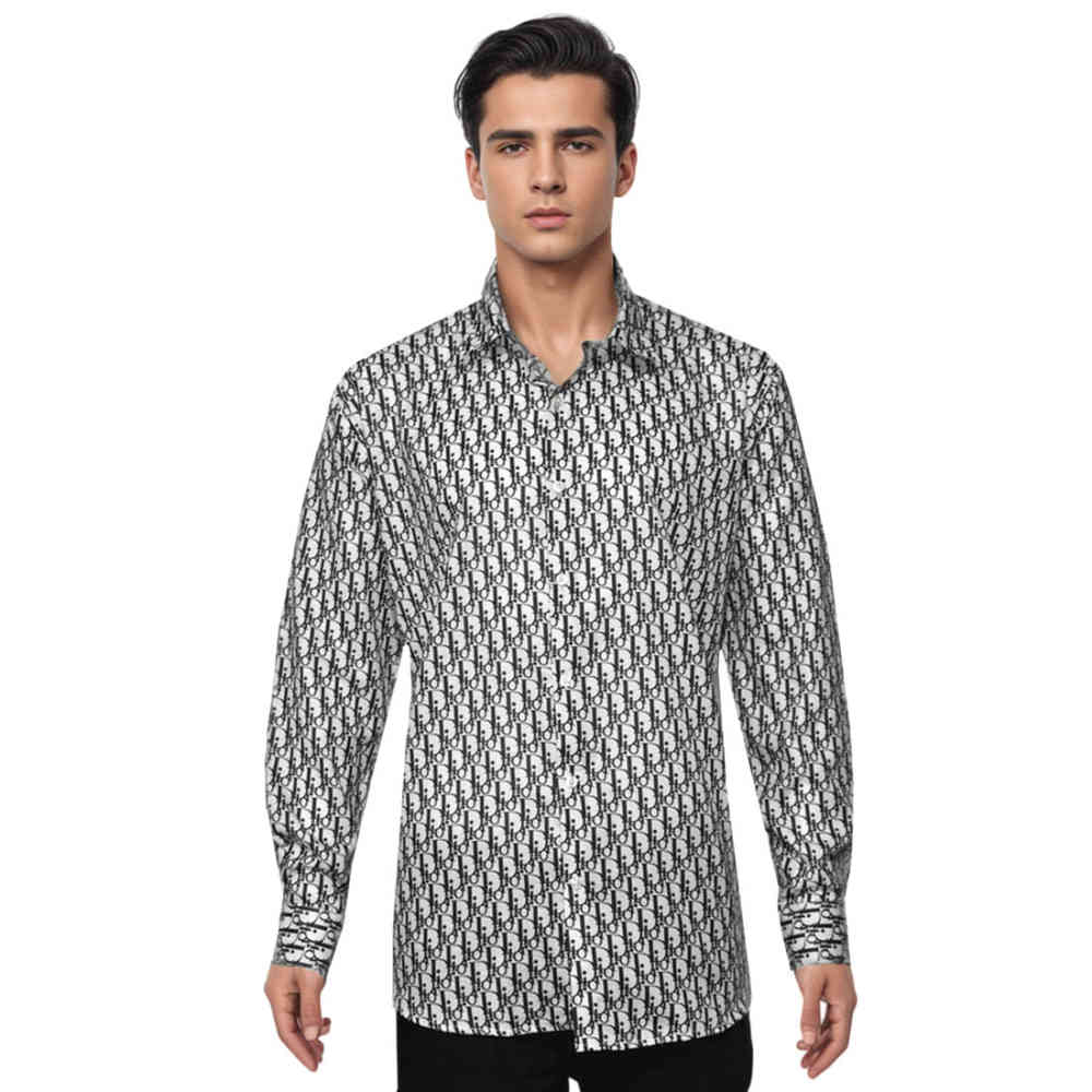 Dior Monogram Printed White Premium Quality Shirt-6