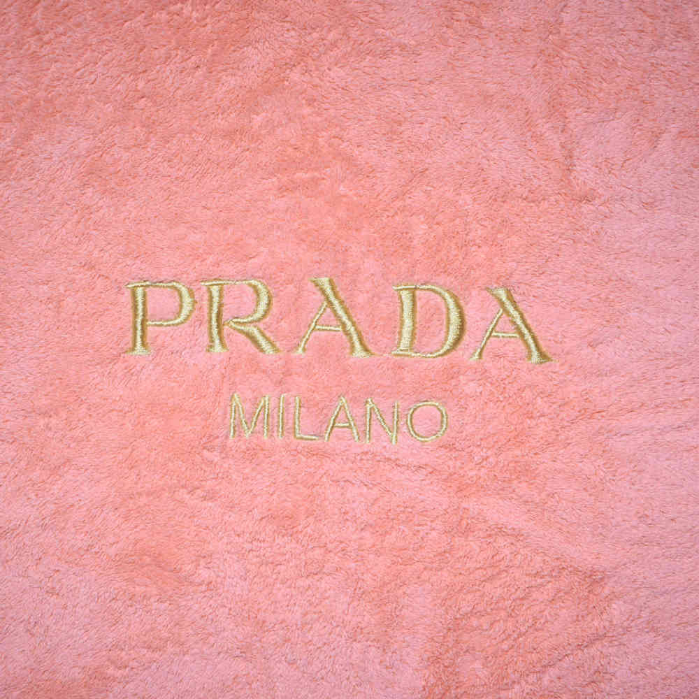 Prada Milano Embroidered Logo Pink Towels - Set of 2-1