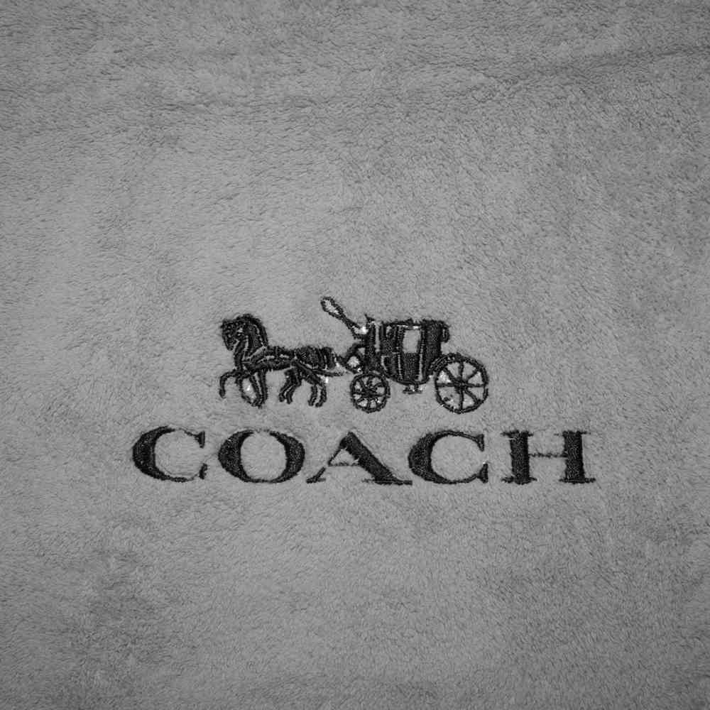 Coach Embroidered Logo Grey Premium Towel - Set of 2-1