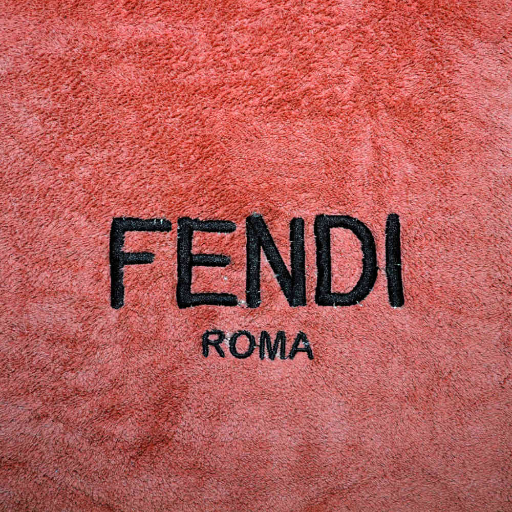 Fendi Roma Embroidered Red Premium Towel - Set of 2-thumb-1