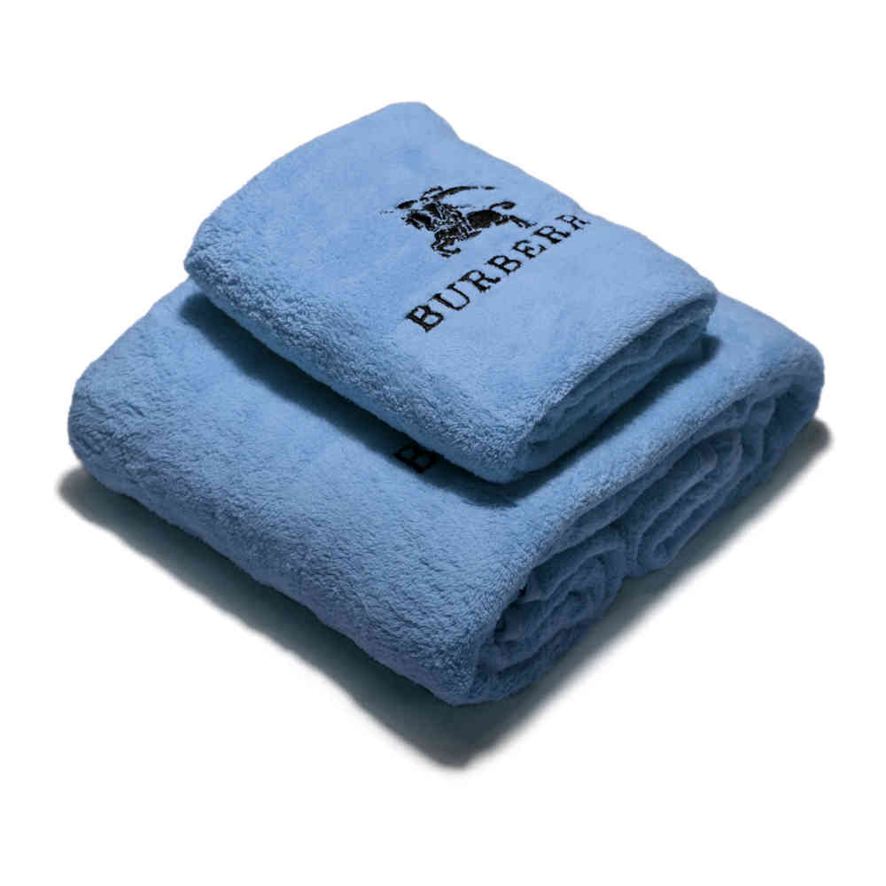 Blue Burberry Pink Premium Quality Towel - Set of 2