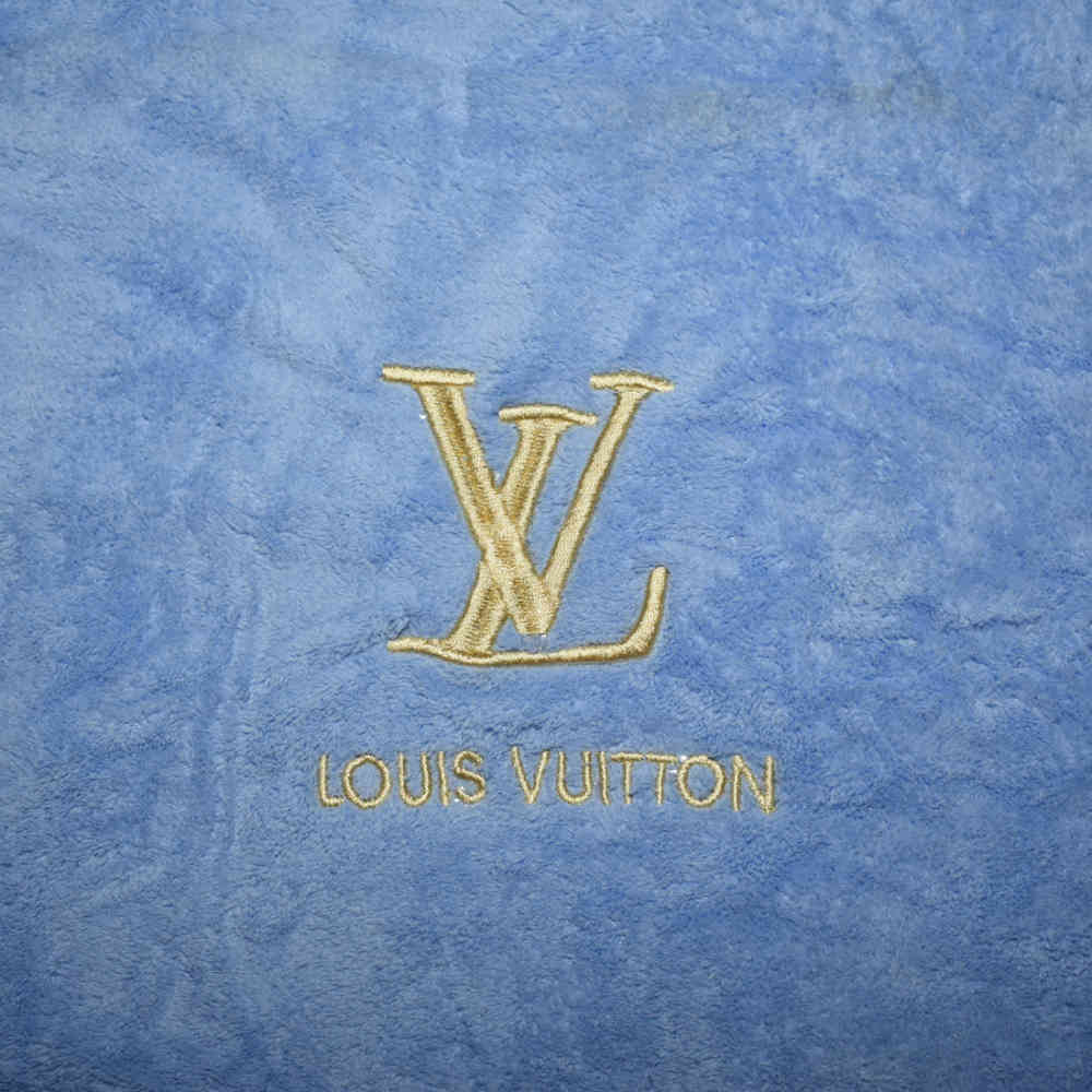 Louis Vuitton Embroidery Logo Blue Towels - Set of 2-thumb-1
