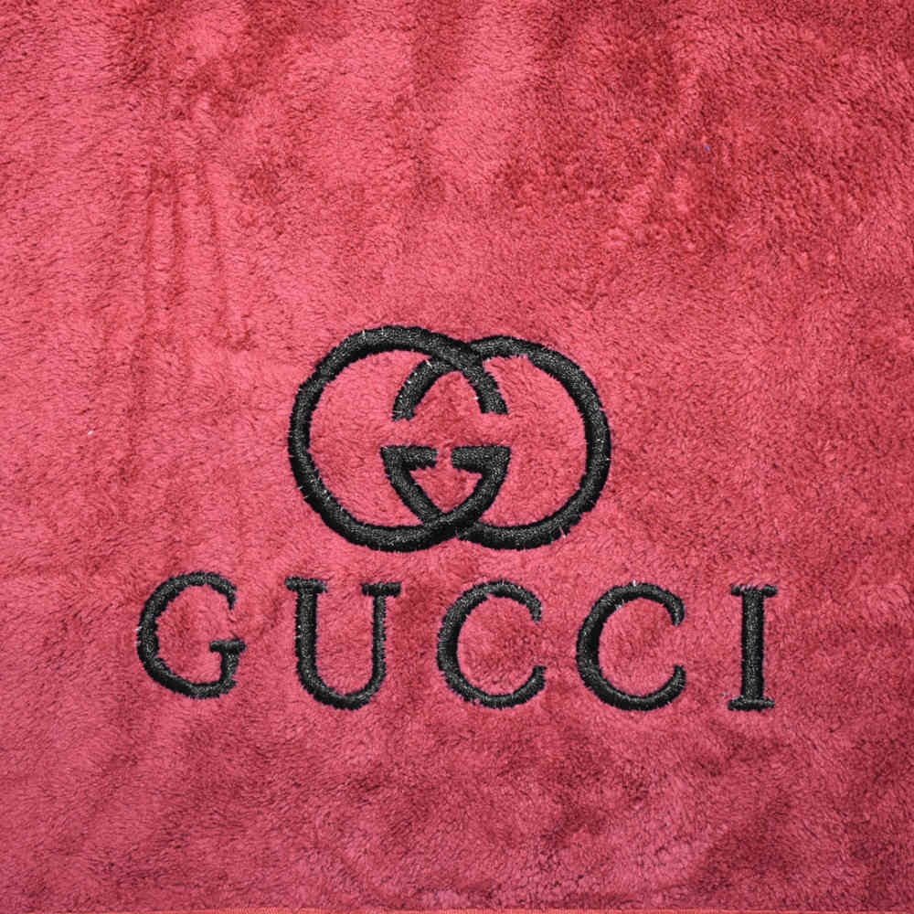 Gucci Embroidery Logo Wine Premium Towels - Set of 2-thumb-3